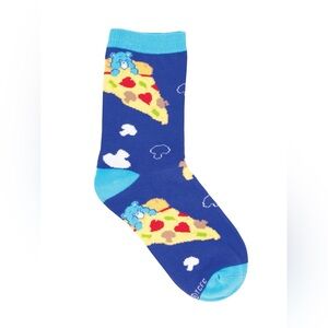 Blue Care Bears Pizza Dreams Socks • Fits Kids Shoe Sizes 12-5Y